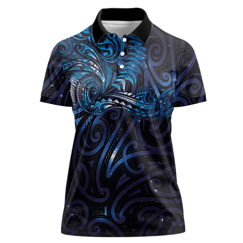 New Zealand New Year-Matariki Women Polo Shirt Aotearoa Maori Tattoo Galaxy Sky LT03 Female Multicolor - Polynesian Pride
