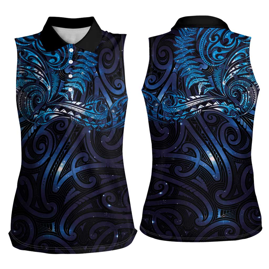 New Zealand New Year-Matariki Women Sleeveless Polo Shirt Aotearoa Maori Tattoo Galaxy Sky LT03 - Polynesian Pride