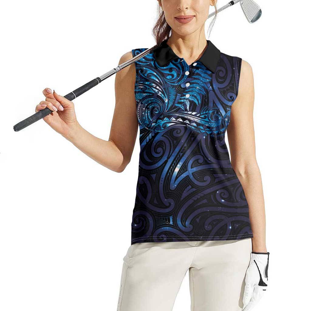 New Zealand New Year-Matariki Women Sleeveless Polo Shirt Aotearoa Maori Tattoo Galaxy Sky LT03 - Polynesian Pride