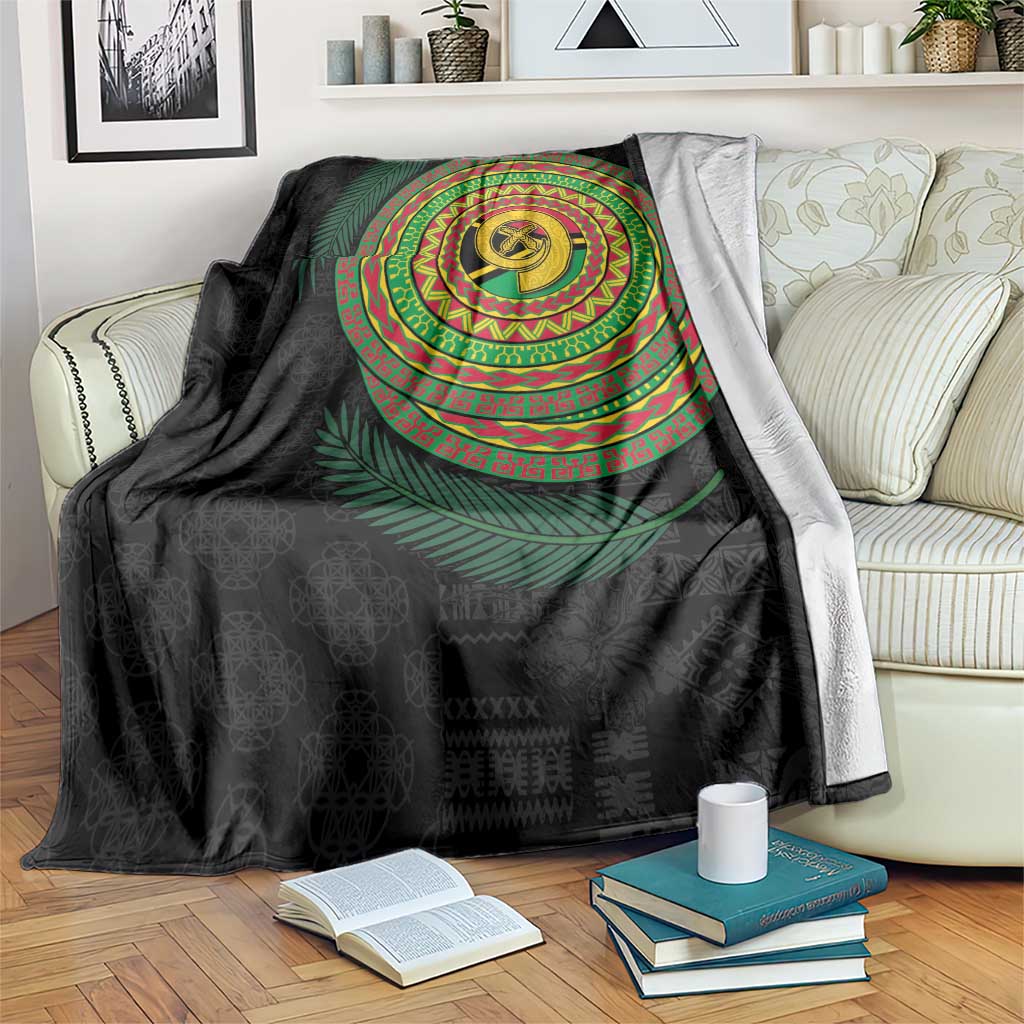Vanuatu Tribal Tattoo with Namele Leaves Blanket
