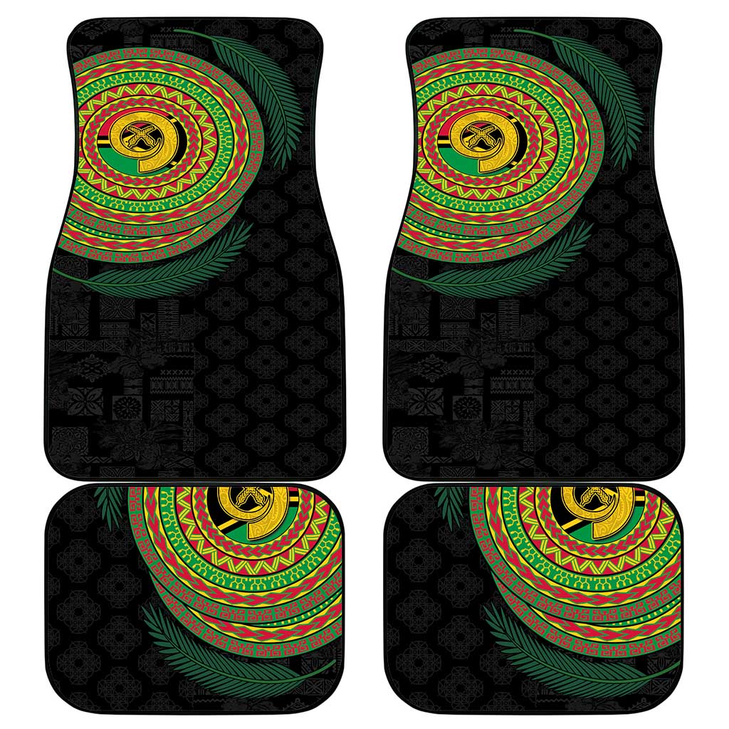Vanuatu Tribal Tattoo with Namele Leaves Car Mats