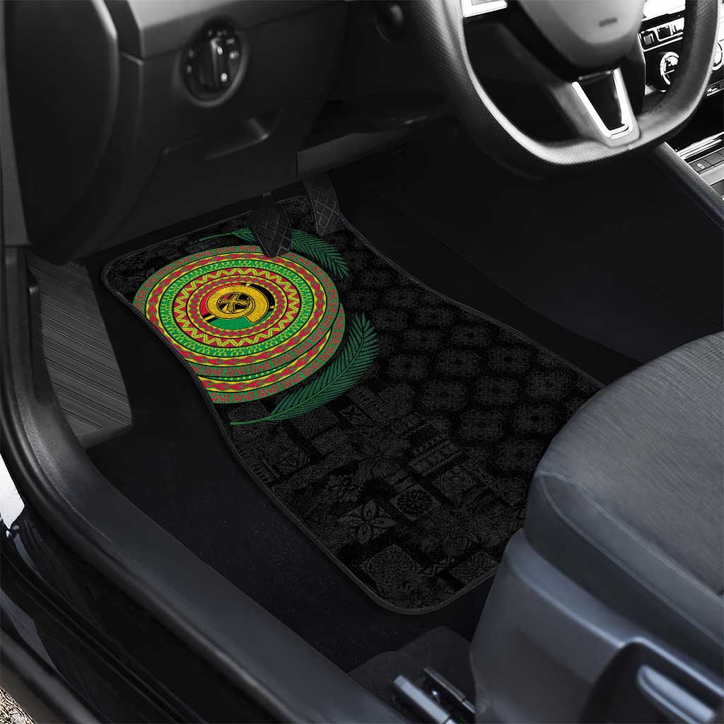 Vanuatu Tribal Tattoo with Namele Leaves Car Mats