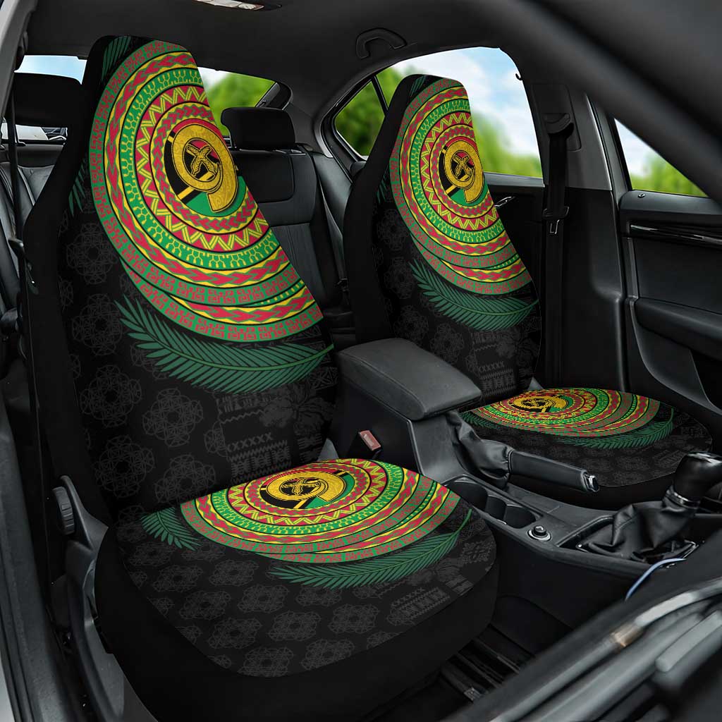 Vanuatu Tribal Tattoo with Namele Leaves Car Seat Cover