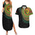 Vanuatu Tribal Tattoo with Namele Leaves Couples Matching Summer Maxi Dress and Hawaiian Shirt