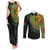 Vanuatu Tribal Tattoo with Namele Leaves Couples Matching Tank Maxi Dress and Long Sleeve Button Shirt