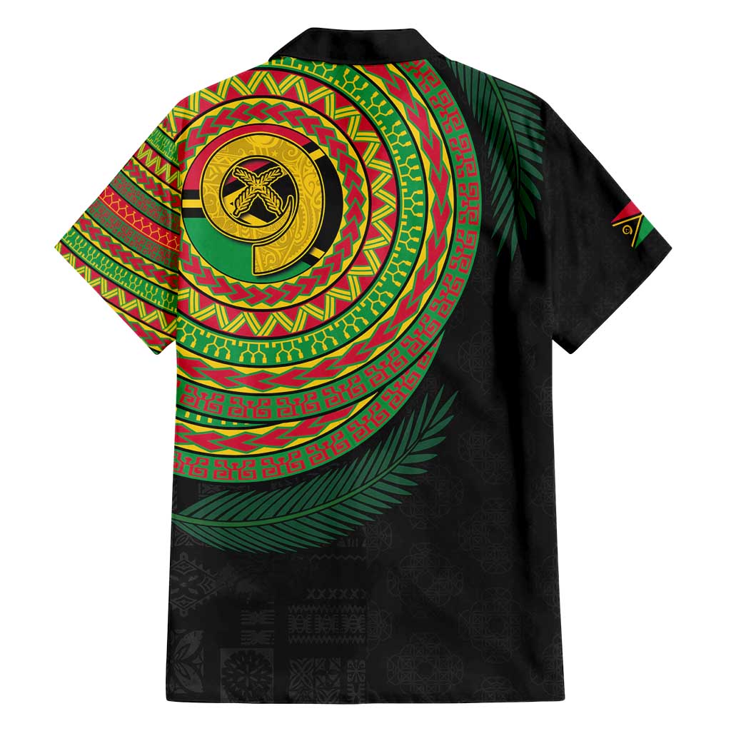 Vanuatu Tribal Tattoo with Namele Leaves Family Matching Long Sleeve Bodycon Dress and Hawaiian Shirt LT03 - Polynesian Pride