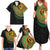 Vanuatu Tribal Tattoo with Namele Leaves Family Matching Summer Maxi Dress and Hawaiian Shirt