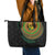 Vanuatu Tribal Tattoo with Namele Leaves Leather Tote Bag