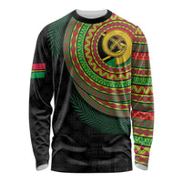 Vanuatu Tribal Tattoo with Namele Leaves Long Sleeve Shirt
