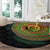 Vanuatu Tribal Tattoo with Namele Leaves Round Carpet
