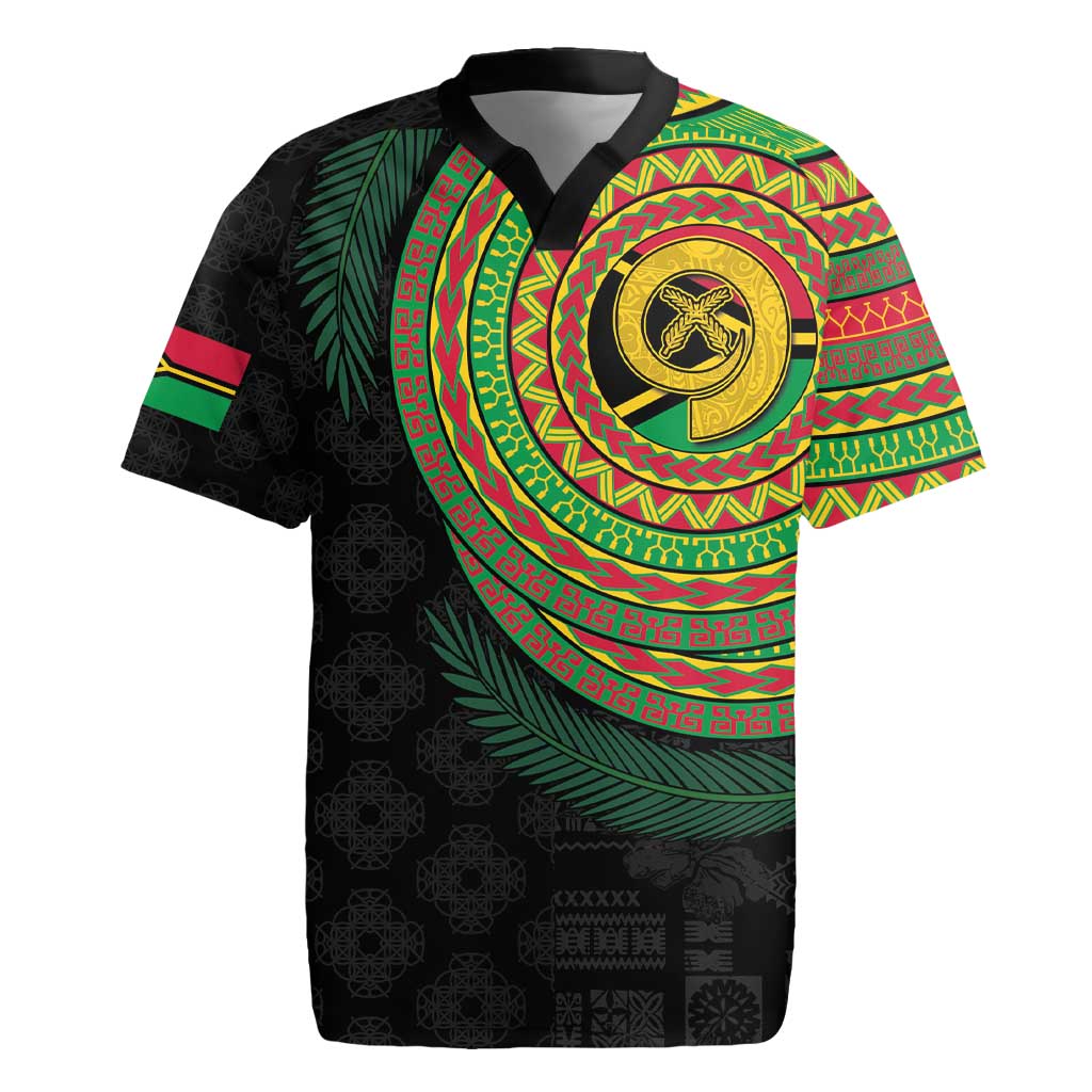 Vanuatu Tribal Tattoo with Namele Leaves Rugby Jersey