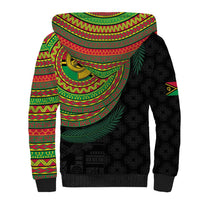 Vanuatu Tribal Tattoo with Namele Leaves Sherpa Hoodie