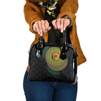 Vanuatu Tribal Tattoo with Namele Leaves Shoulder Handbag