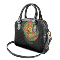 Vanuatu Tribal Tattoo with Namele Leaves Shoulder Handbag
