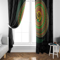 Vanuatu Tribal Tattoo with Namele Leaves Window Curtain