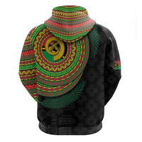 Vanuatu Tribal Tattoo with Namele Leaves Zip Hoodie