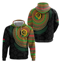 Vanuatu Tribal Tattoo with Namele Leaves Zip Hoodie