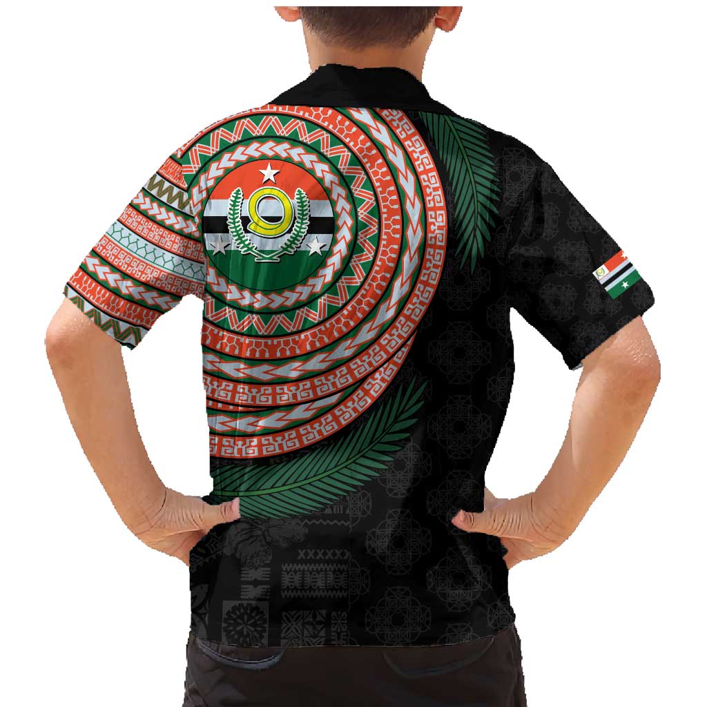 Penama Tribal Tattoo with Namele Leaves Family Matching Mermaid Dress and Hawaiian Shirt LT03 - Polynesian Pride
