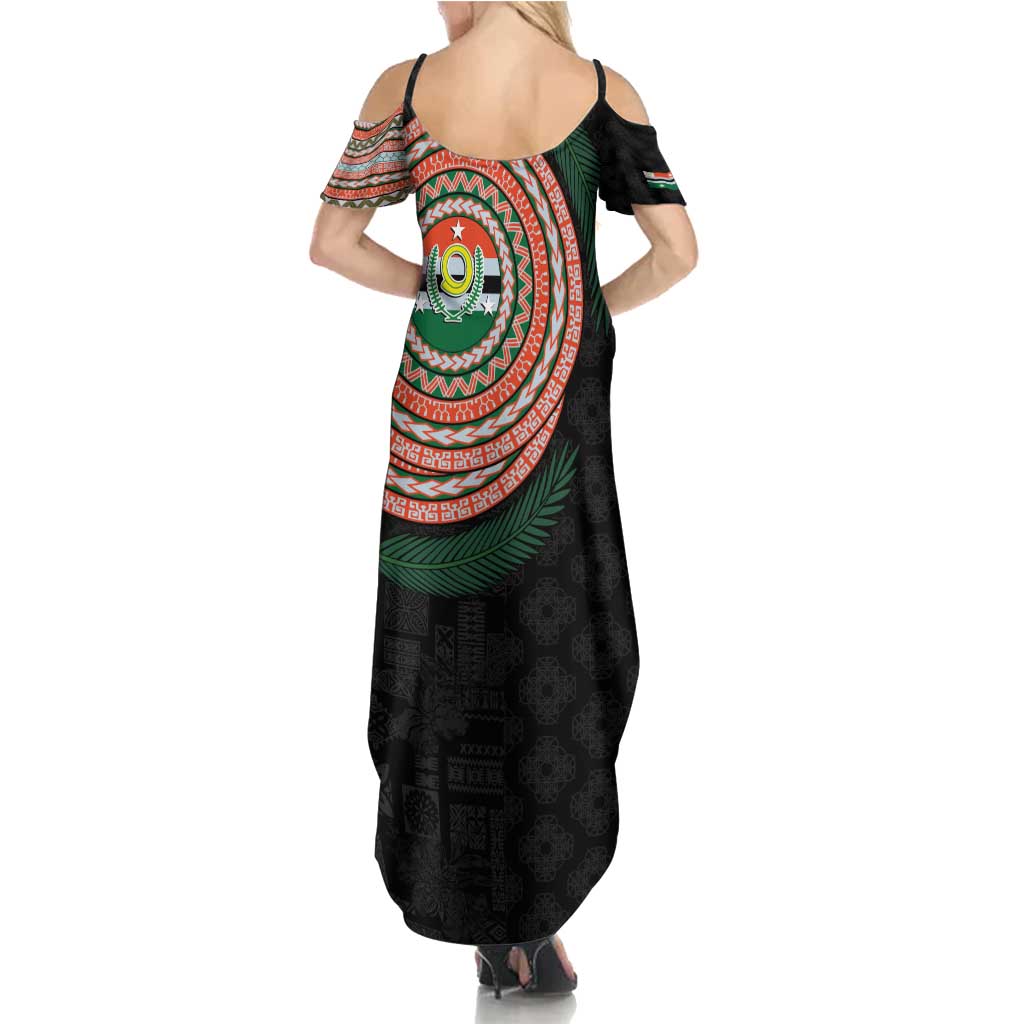 Penama Tribal Tattoo with Namele Leaves Family Matching Summer Maxi Dress and Hawaiian Shirt LT03 - Polynesian Pride