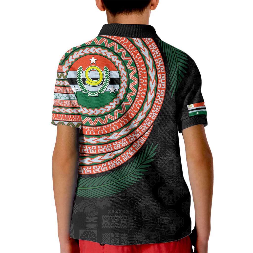 Penama Tribal Tattoo with Namele Leaves Kid Polo Shirt