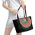 Penama Tribal Tattoo with Namele Leaves Leather Tote Bag