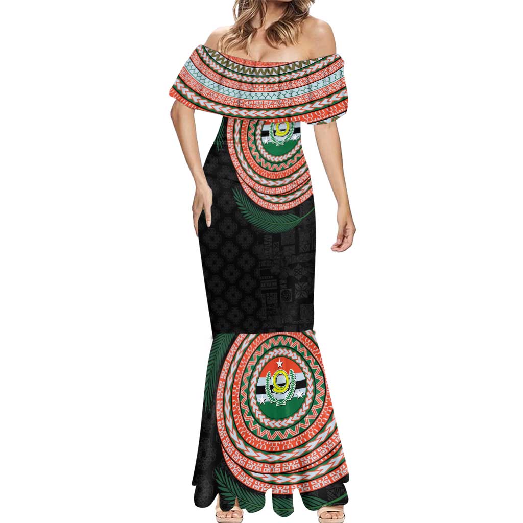 Penama Tribal Tattoo with Namele Leaves Mermaid Dress
