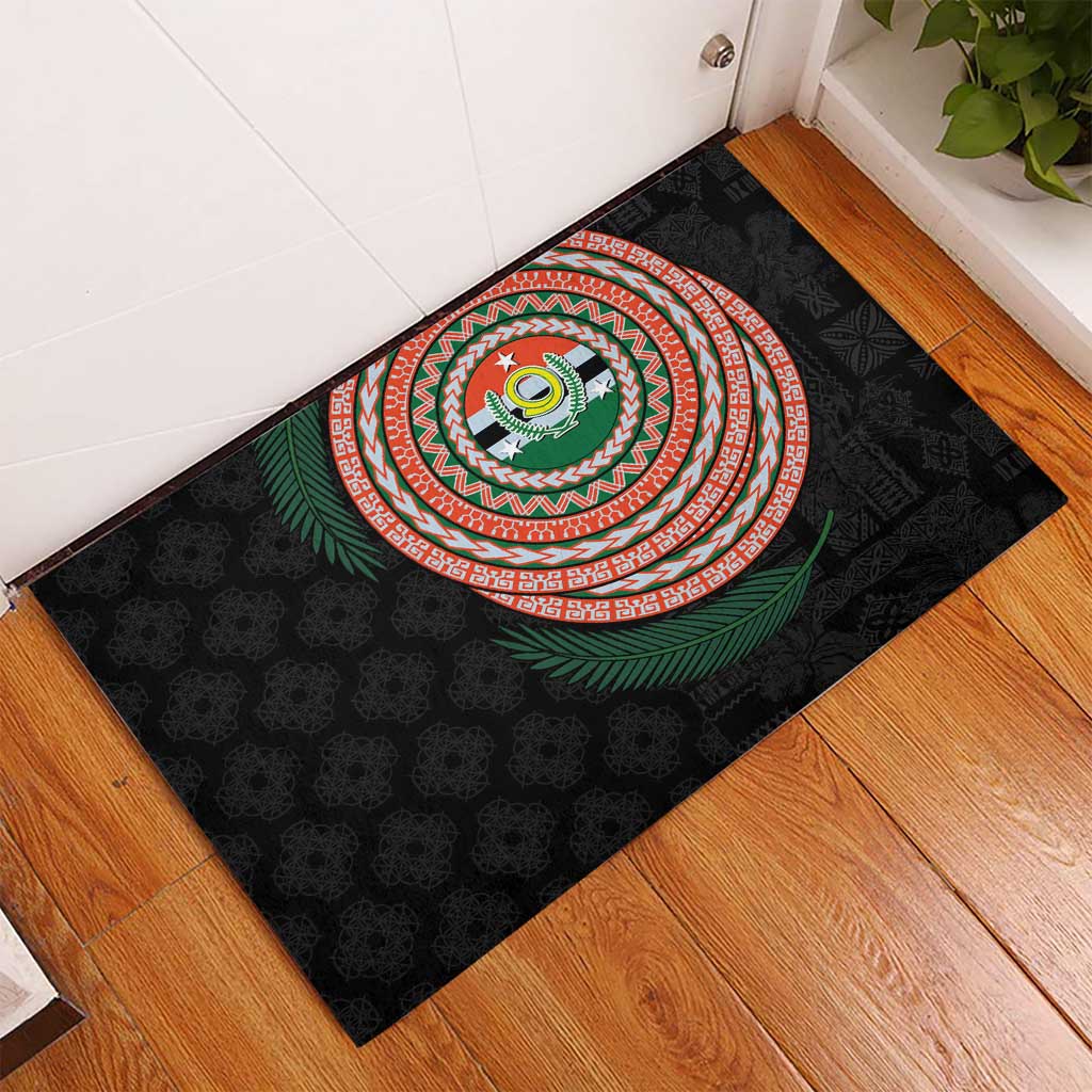 Penama Tribal Tattoo with Namele Leaves Rubber Doormat