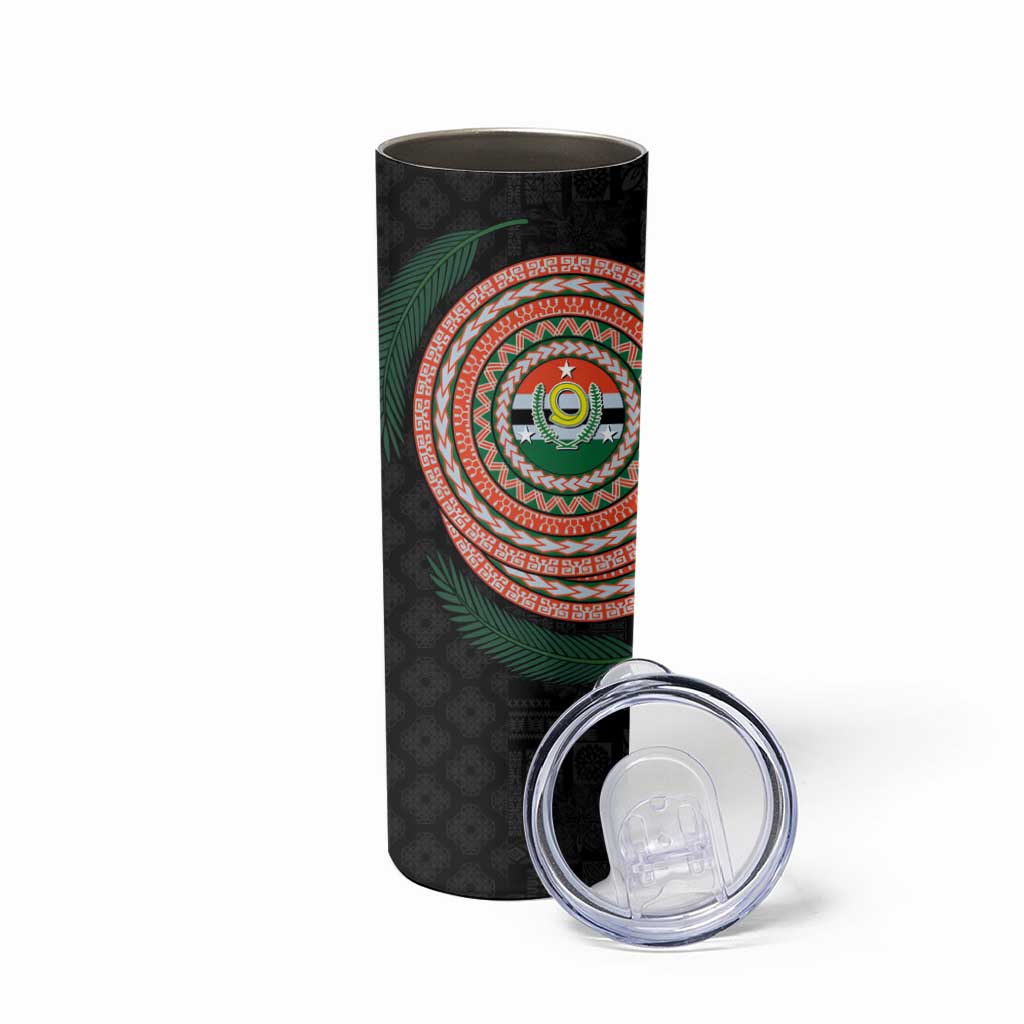 Penama Tribal Tattoo with Namele Leaves Skinny Tumbler