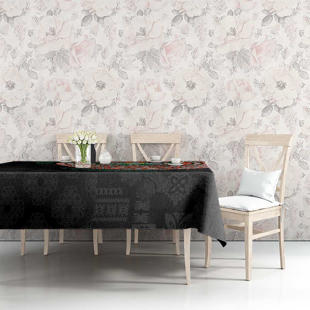 Penama Tribal Tattoo with Namele Leaves Tablecloth