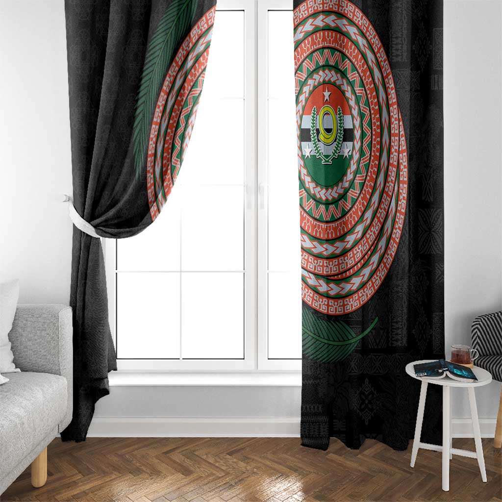 Penama Tribal Tattoo with Namele Leaves Window Curtain