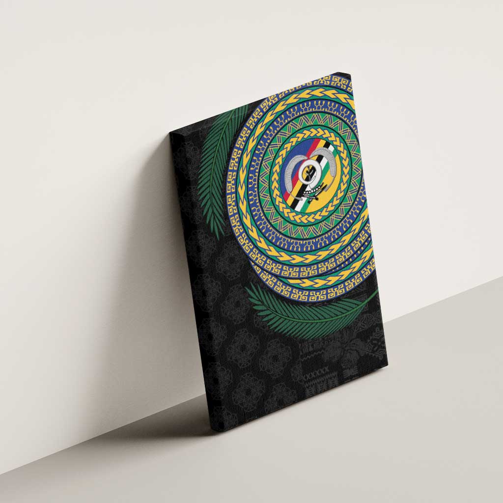 Torba Tribal Tattoo with Namele Leaves Canvas Wall Art