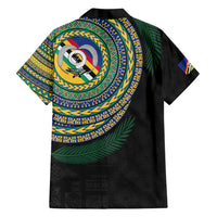 Torba Tribal Tattoo with Namele Leaves Family Matching Long Sleeve Bodycon Dress and Hawaiian Shirt LT03 - Polynesian Pride