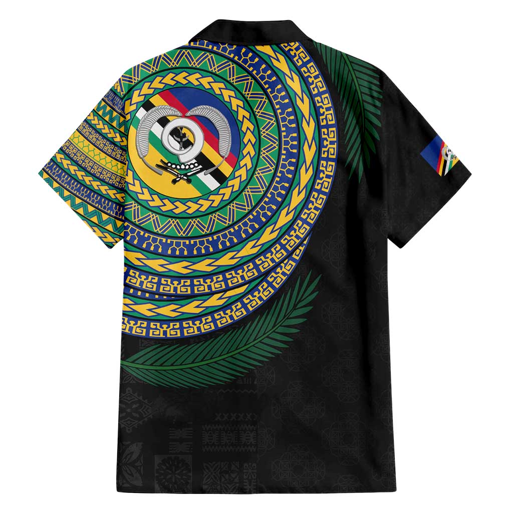 Torba Tribal Tattoo with Namele Leaves Family Matching Puletasi and Hawaiian Shirt