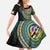 Torba Tribal Tattoo with Namele Leaves Family Matching Short Sleeve Bodycon Dress and Hawaiian Shirt