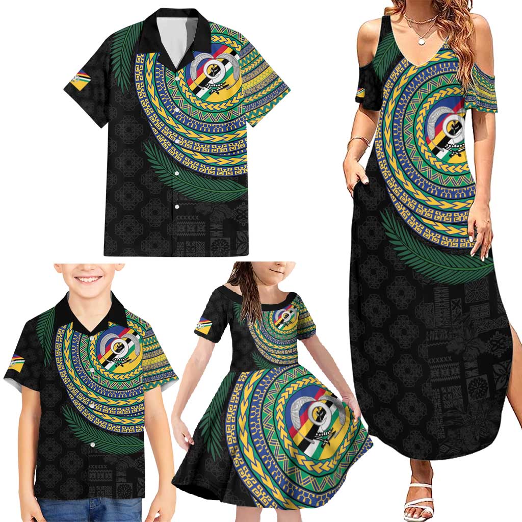 Torba Tribal Tattoo with Namele Leaves Family Matching Summer Maxi Dress and Hawaiian Shirt LT03 - Polynesian Pride