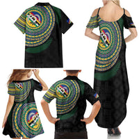 Torba Tribal Tattoo with Namele Leaves Family Matching Summer Maxi Dress and Hawaiian Shirt LT03 - Polynesian Pride