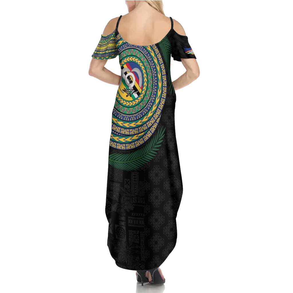 Torba Tribal Tattoo with Namele Leaves Family Matching Summer Maxi Dress and Hawaiian Shirt LT03 - Polynesian Pride