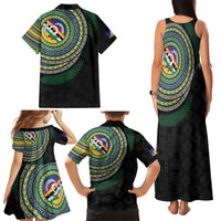 Torba Tribal Tattoo with Namele Leaves Family Matching Tank Maxi Dress and Hawaiian Shirt LT03 - Polynesian Pride