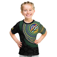Torba Tribal Tattoo with Namele Leaves Kid T Shirt
