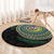 Torba Tribal Tattoo with Namele Leaves Round Carpet