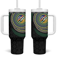Torba Tribal Tattoo with Namele Leaves Tumbler With Handle