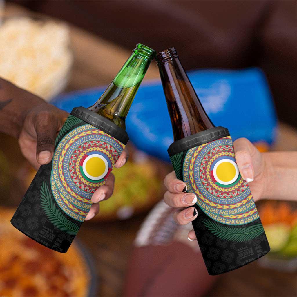 Shefa Tribal Tattoo with Namele Leaves 4 in 1 Can Cooler Tumbler