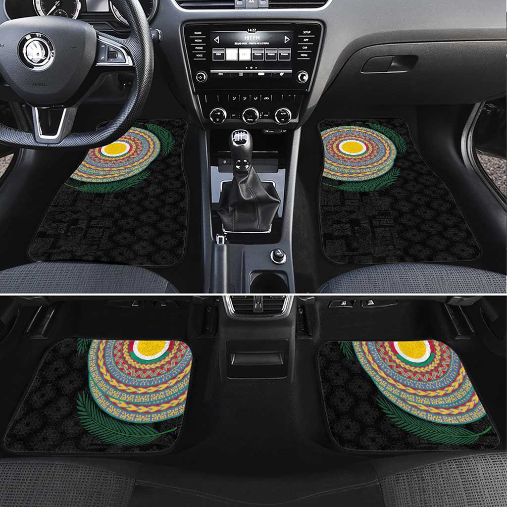 Shefa Tribal Tattoo with Namele Leaves Car Mats