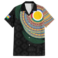 Shefa Tribal Tattoo with Namele Leaves Family Matching Off The Shoulder Long Sleeve Dress and Hawaiian Shirt LT03 Dad's Shirt - Short Sleeve Black - Polynesian Pride