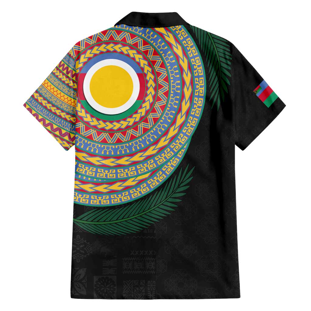 Shefa Tribal Tattoo with Namele Leaves Family Matching Off Shoulder Short Dress and Hawaiian Shirt LT03 - Polynesian Pride