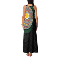 Shefa Tribal Tattoo with Namele Leaves Family Matching Tank Maxi Dress and Hawaiian Shirt LT03 - Polynesian Pride