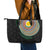 Shefa Tribal Tattoo with Namele Leaves Leather Tote Bag