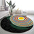 Shefa Tribal Tattoo with Namele Leaves Round Carpet