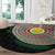 Shefa Tribal Tattoo with Namele Leaves Round Carpet