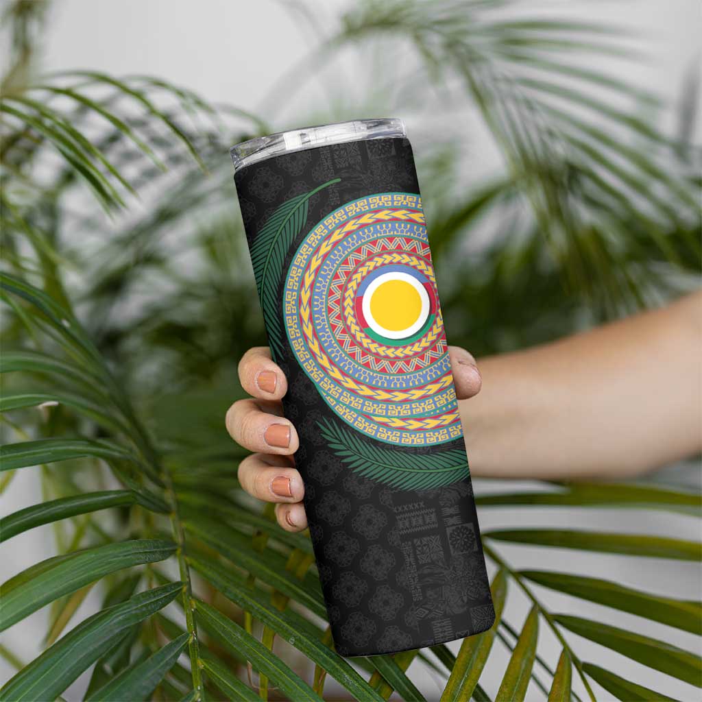 Shefa Tribal Tattoo with Namele Leaves Skinny Tumbler